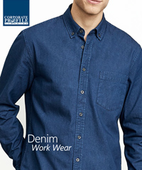 Everyday denim shirts in Long and Short Sleeve ##S017MS. Blue, Dark Blue and Black. Sizes XS-3XL. The denim shirts are lightly stonewashed for perfect worn in look.Button down collar, left chest pocket. Corporate Profile Workwear FreeCall 1800 654 990.
