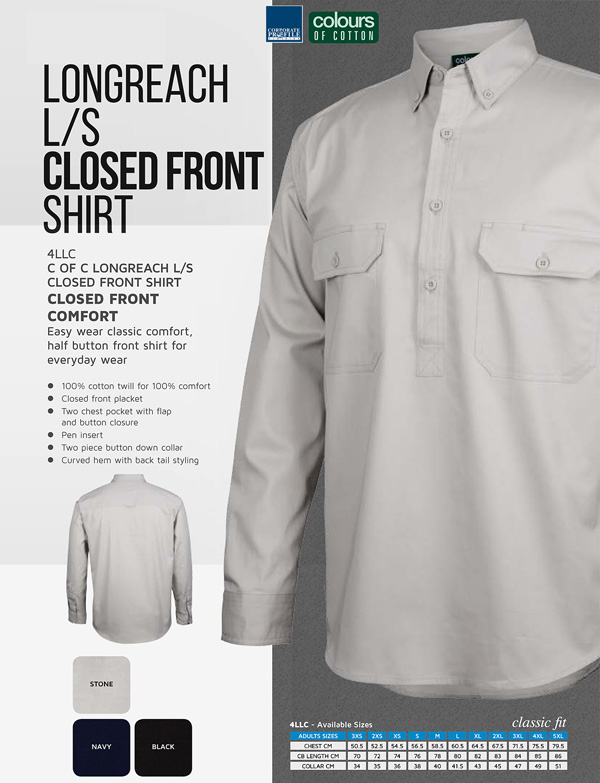 Half Front Work Shirt #4LLC With Logo Service 600px