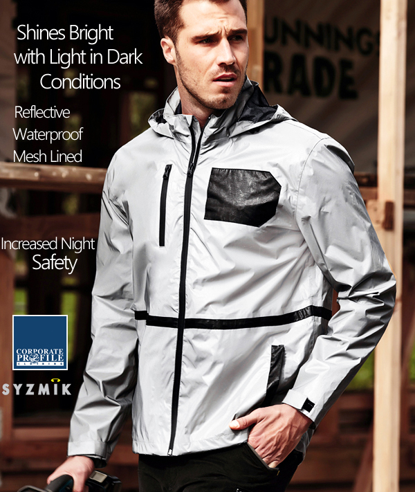 A Reflective Silver Jacket #ZJ380 shines bright with light in dark conditions. Reflective, Waterproof, Mesh Lined. Provides increased safety at night for staff, personell. Sizes XXS-5XL and King Size 7XL. Versatile functions for Work or Leisure, Australian Standards UPF 50+ . For all the details contact Shelley Morris or Leigh Gazzard, Corporate FreeCall 1800 654 990