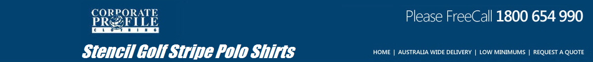 Stencil Golf Stripe Polo Shirts