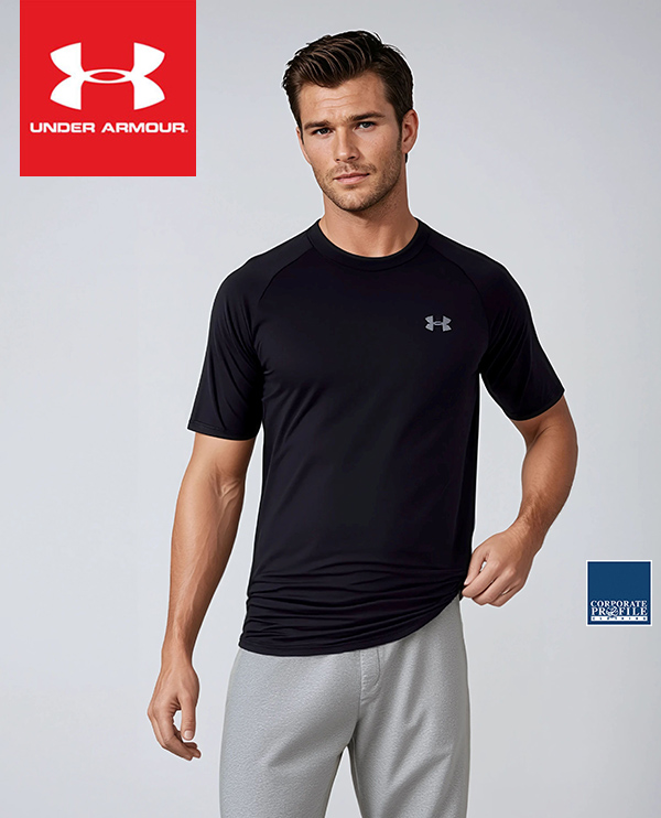 Under Armour Corporate and Club Tee Black With Print Service 600px
