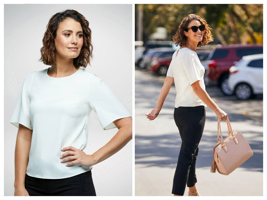 Vanilla White Womens Shirts and Blouse range for Business, Healthcare and Company Uniforms. Colours include Black, Navy, Pepper Red, Charcoal, Vanilla White. Designs include Flowing Sleeves, Keyhole Neck Top, Wide Neck Band, Bell Sleeve, Asymmetric, Back Drape. Round Neckline, Three Quarter, Long, Short and Sleeveless Tops. Breathable, Comfortable. Corporate Profile Clothing FreeCall 1800 654 990